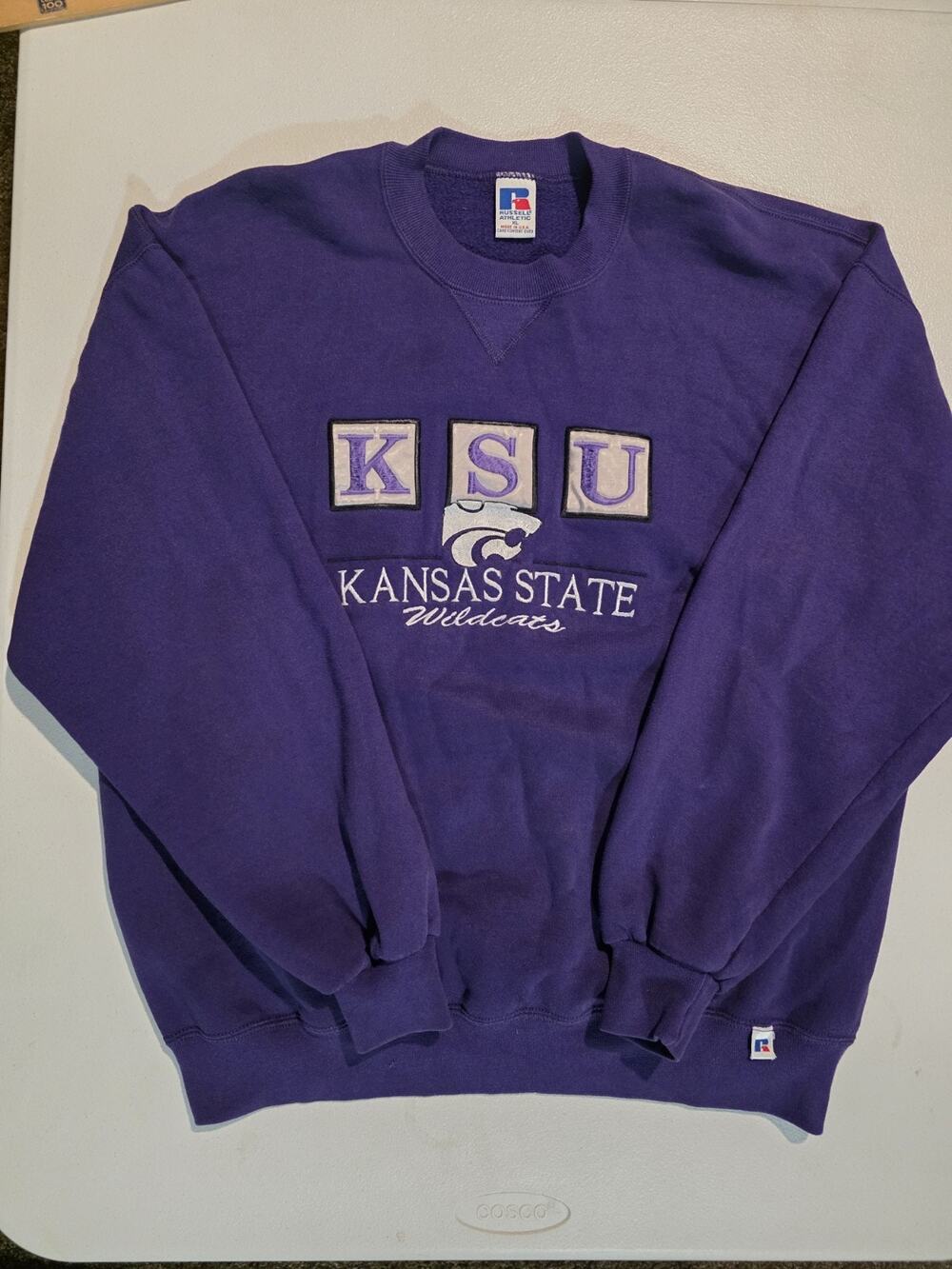 VTG Russell Athletic Kansas State Wildcats KSU Sweatshirt XL Made USA Purple